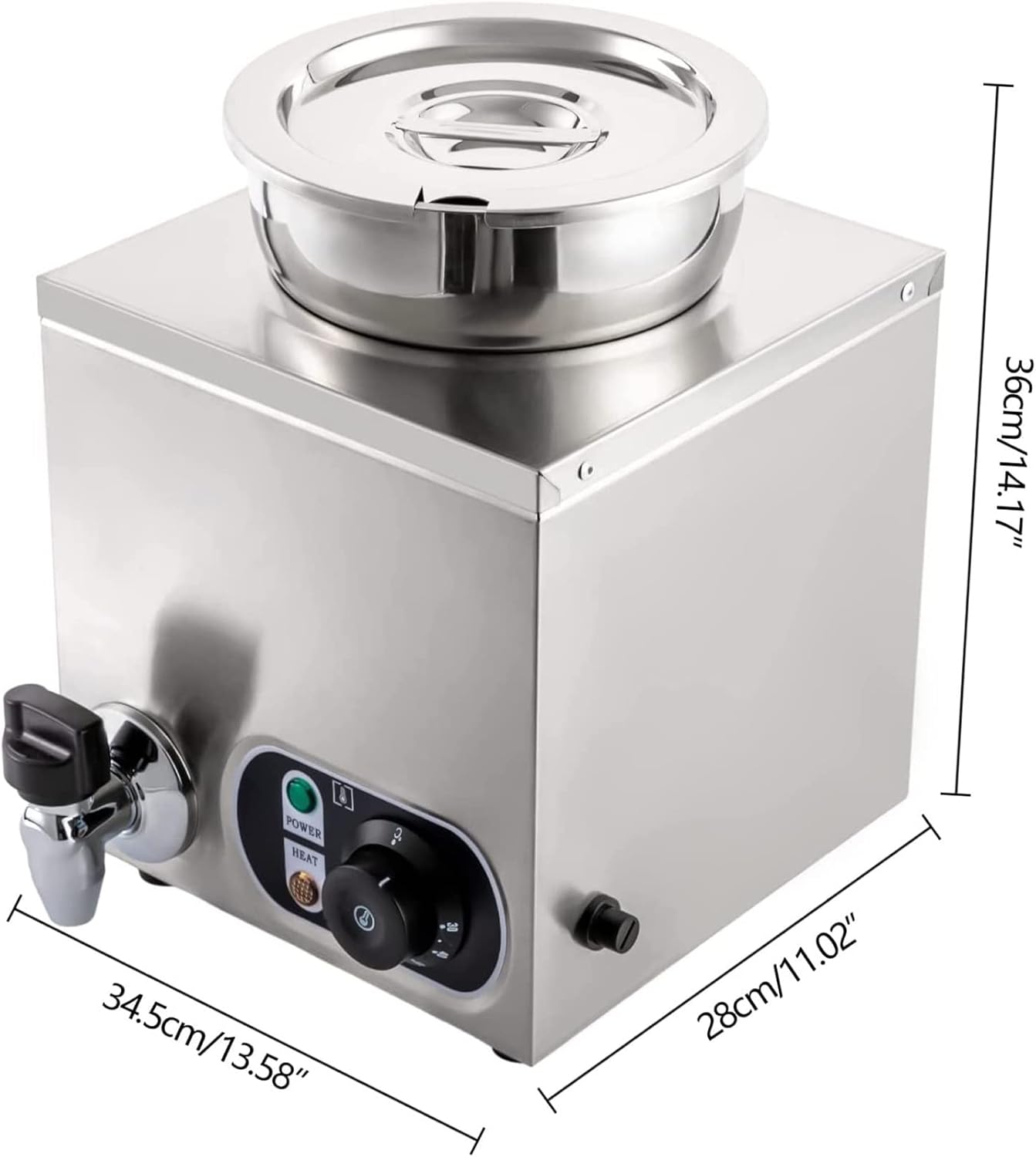 業務用スープウォーマー 4L/4.2クォート容量 800W 電気ポータブル